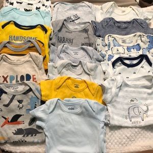 A variety of long and short sleeve onesie